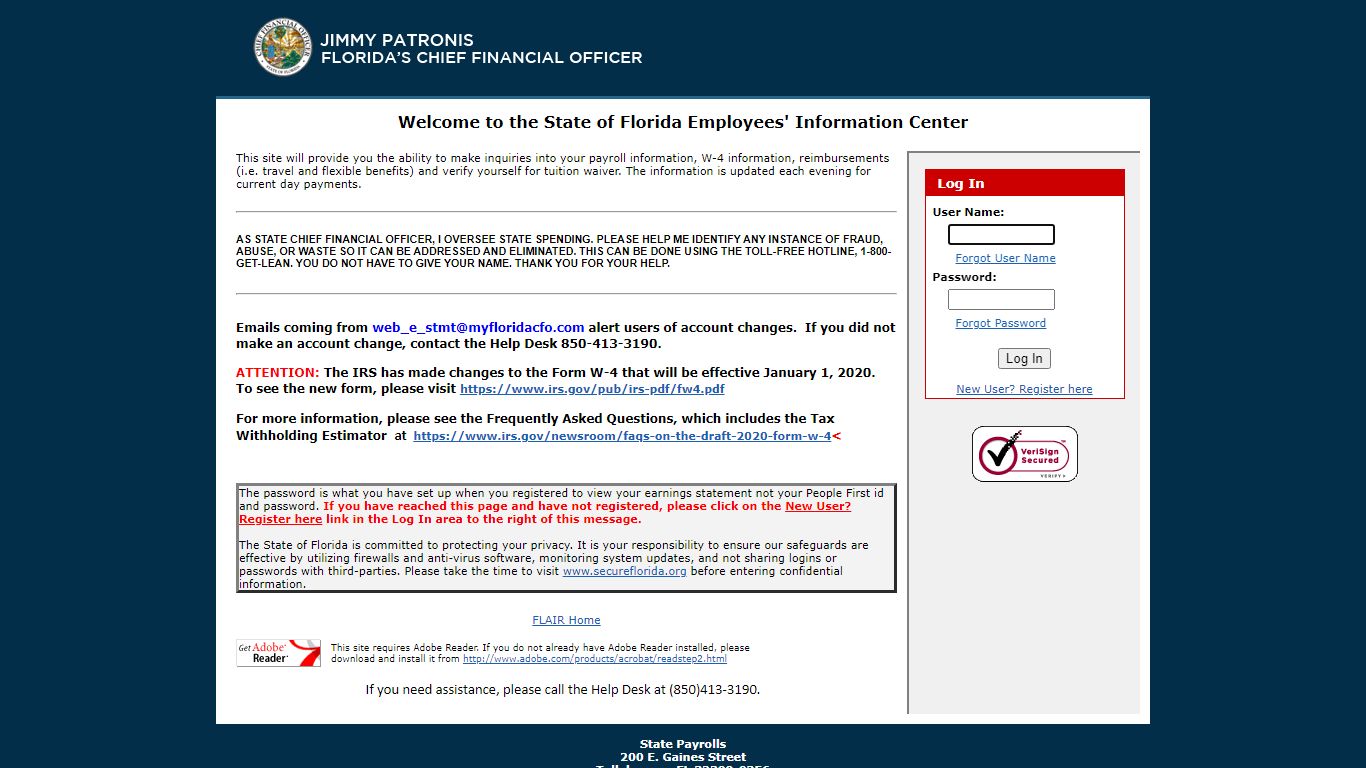 Employee Login, State of Florida Employee Information Center